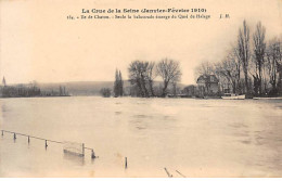 ILE DE CHATOU - La Crue De La Seine 1910 - Seule La Balustrade émerge Du Quai De Halage - Très Bon état - Chatou