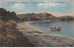 ILE DE PORQUEROLLES - La Plage De La Courtade Et Le Port Sainte Agathe - Très Bon état - Porquerolles