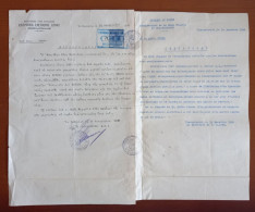 #LOT1             FRANCE - Certificate Of The French Free Zone In Thessaloniki - Greece In 1938. - Documents Historiques