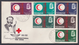 Sharjah 1963 FDC International Red Cross, Henry Dunant, Henri, Doctor, Medical, Red Crescent, First Day Cover - Irak