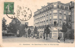 ASNIERES -Rue Saint Denis Et Place De L'Hôtel De Ville - état - Asnieres Sur Seine