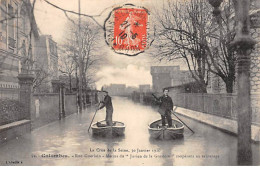 COLOMBES - La Crue De La Seine De 1910 - Rue Guerlain - Marins Du " Jutien De La Gravière " - Très Bon état - Colombes