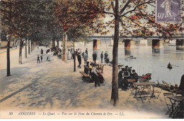 ASNIERES - Le Quai - Vue Sur Le Pont Du Chemin De Fer - Très Bon état - Asnieres Sur Seine