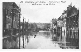BOULOGNE SUR SEINE - Inondation 1910 - L'Avenue De La Reine - Très Bon état - Boulogne Billancourt