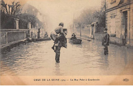 Crue De La Seine 1924 - La Rue Falet à COURBEVOIE - Très Bon état - Courbevoie