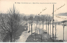 IVRY - Inondations 1910 - Quai D'Ivry, Vue Prise Du Pont De Conflans - Très Bon état - Ivry Sur Seine