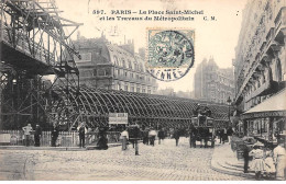 PARIS - La Place Saint Michel Et Les Travaux Du Métropolitain - Très Bon état - Stations, Underground