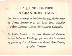 PARIS - Exposition - La Jeune Peinture En Grande Bretagne - 1948 - Vernissage - Place Vendôme - Très Bon état - Exhibitions