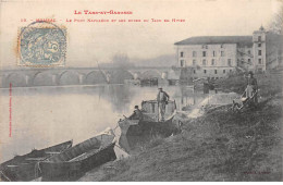 MOISSAC - Le Pont Napoléon Et Les Bords Du Tarn En Hiver - état - Moissac