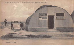 HEUDICOURT - Les Ruines De L'Eglise Et L'Eglise Provisoire - Très Bon état - Autres & Non Classés