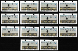 Berlin, 1987, ATM Nr. 1**,  Kompletter Tastensatz Nr.1, 14 Automatenmarken Fast Alle Mit Ganzen Löchern Oben - Unused Stamps