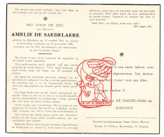 DP Amelie De Saedelaere ° Meerbeke Ninove 1880 † 1958 D'Hondt - Devotion Images