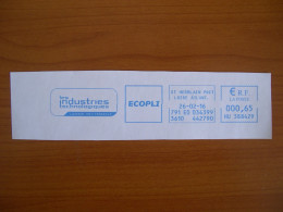 EMA Bleu Sur Fragment  HU 388429 ST HERBLAIN   Avec Illustration  INDUSTRIES TECHNOLOGIQUES - EMA (Printer Machine)