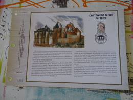 Tirage Limité Classeur Timbre Premier Jour  C.E.F Château De Biron  Dordogne 1992 - Documents Of Postal Services