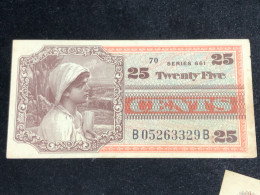 South Viet Nam MILITARY ,Banknotes Of Vietnam-P-M66 Schwan-903 25 Cents, Series 661(1968-1969) XF -1pcs Good Quality-rar - Vietnam