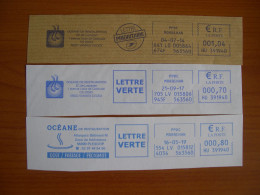 EMA Bleu Sur Fragment  HU 391940 MORBIHAN   Avec Illustration  OCEANE DE RESTAURATION - EMA (Printer Machine)