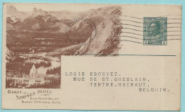 Entier Postal Illustré CANADIAN PACIFIC RAILWAY CIE - BANFF SPRINGS HOTEL - Montreal 28/04/1923 - 1903-1954 Kings