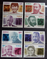 Norway 2001, 100th Anniversary Of The Nobel Peace Prize, Four MNH Stamps Strips - Neufs
