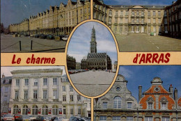 ARRAS    ( PAS DE CALAIS )  LOT DE 2 CARTES   . EGLISE SAINT-JEAN-BAPTISTE . LE CHARME D ' ARRAS (  DISCRET PLI ) - Arras