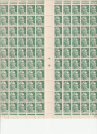 MARIANE DE GANDON  N° 716A Feuille De 100   Timbres Couleur Vert.  NEUF ** - Nuevos