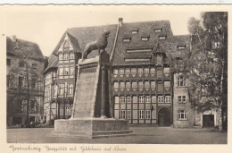 Braunschweig, Burgplatz Mit Gildhaus Und Löwen Ngl #G1822 - Sculptures