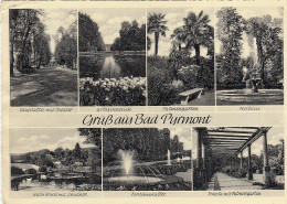 Bad Pyrmont, Kurpark, Mehrbildkarte Gl1957 #G3413 - Otros & Sin Clasificación