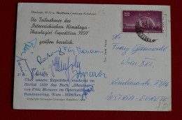 1959  Austrian Dhaulagiri Expedition  Signed By Fritz Moravec + 7  Climbers Mountaineering Himalaya Escalade Alpinisme - Sportlich