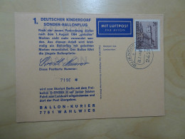 Bund 1. Deutscher Kinderdorf Sonder-Ballonflug Ohne Adresse (10821) - Fesselballons