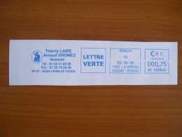 EMA Bleu Sur Fragment  AE 400480 HERBLAY   Avec Illustration  NOTAIRES - EMA (Printer Machine)