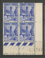 TUNISIE Blocs 4 N° 277 Coin Daté  5 / 4 / 45 NEUF** SANS CHARNIERE NI TRACE  / Hingeless  / MNH - Unused Stamps