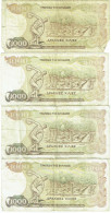 4x Billet. Bank Of GREECE. 1000 Drachmes. 1-7-1987. Lot De 4 Billets. - Griekenland