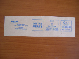 EMA Bleu Sur Fragment  AE 401226 BREST   Avec Illustration  NAVAL GROUP - EMA (Printer Machine)