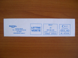 EMA Bleu Sur Fragment  AE 401226 BREST   Avec Illustration  NAVAL GROUP - EMA (Printer Machine)