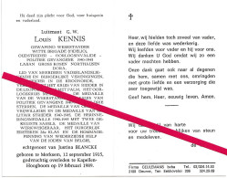 Merksem. Louis Kennis. °1915 - †1989 Hoogboom. Witte Brigade "Fidelio". Oudstrijder - Oorlogsinvalide. Justine Blancke. - Overlijden