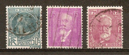 1933 - Célébrités - Aristide Briand - Paul Doumer - Victor Hugo  N°291/292/293 (cote 2019 - 12,80) - Used Stamps