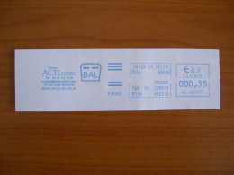 EMA Bleu Sur Fragment  HL 401571 VAULX EN VELIN  Avec Illustration  ACTI CONSEIL - EMA (Printer Machine)