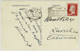 Frankreich / France 1925, Ansichtskarte Nice - Zürich (Schweiz), Doppeldruck / Double Impression Pasteur - Cartas & Documentos