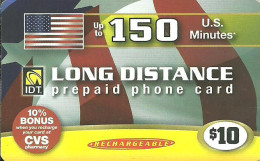 USA: Prepaid IDT - U.S. Minutes, Long Distance. Rechargeable - Otros & Sin Clasificación