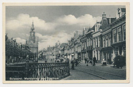26- Prentbriefkaart Bolsward 1940 - Markstraat Stadhuis - Bolsward