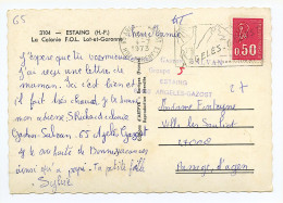 Cpsm Postée De Argelès-Gazost (65) Pour Agen (47) - Estaing - Timbre 0,50f Marianne De Béquet 1973 - 1961-....