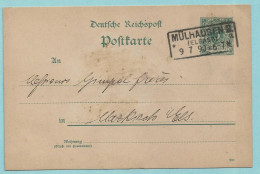 Postkarte, MULHAUSEN 2a (ELSASS) 09/07/1890 - Cartoline