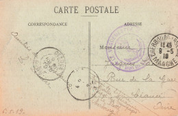 Cachet Militaire 1er Dépot Des Equipages Le Vaguemestre Sur Carte CPA Cherbourg 1919 - Cachets Militaires A Partir De 1900 (hors Guerres)