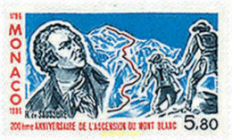 67790 MNH MONACO 1986 BICENTENARIO DE LA PRIMERA ASCENSION AL MONTBLANC. - ...-1885 Prephilately