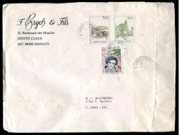 Monaco - Lettre Imprimée F. BRYCH MONTE CARLO Envoyée à Lyon En 1988 . Cover - Briefe U. Dokumente