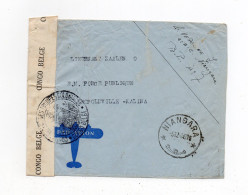 !!! CONGO BELGE, LETTRE PAR AVION EN FRANCHISE DE NIANGARA POUR LEOPOLDVILLE DE 1940 AVEC CENSURE - Cartas & Documentos