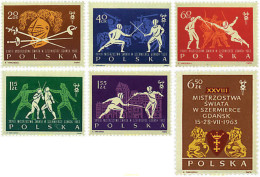 61602 MNH POLONIA 1963 28 CAMPEONATOS DEL MUNDO DE ESGRIMA. - Neufs