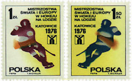 61673 MNH POLONIA 1976 CAMPEONATOS DE EUROPA Y DEL MUNDO DE HOCKEY SOBRE HIELO - Ongebruikt