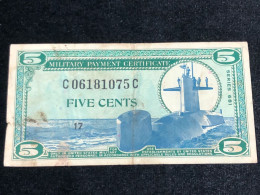 South Viet Nam MILITARY ,Banknotes Of Vietnam-P-M75 Schwan-911 5 Cents, Series 681(1969-1970)VF XF-1pcs Good Quality-rar - Viêt-Nam