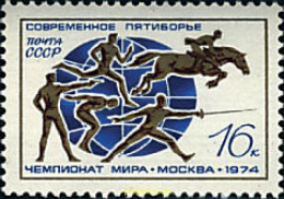 63322 MNH UNION SOVIETICA 1974 CAMPEONATOS DEL MUNDO DE PENTATHLON MODERNO - ...-1857 Préphilatélie
