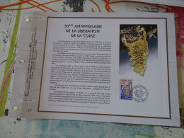 Tirage Limité Classeur Timbre Premier Jour  C.E.F 50e Anniversaire De La Libération De La Corse 1993 - Documents Of Postal Services